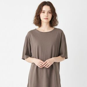 Zara 100% Cotton Brown Relaxed Fit Short Sleeve T-Shirt Size Large